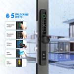 Smart Lock F1 - ალუმინის კარების ჭკვიანი საკეტი თითის ანაბეჭდით, RFID-თ, პაროლით და ავტომატური მართვით - Image 3