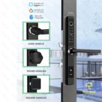 Smart Lock F1 - ალუმინის კარების ჭკვიანი საკეტი თითის ანაბეჭდით, RFID-თ, პაროლით და ავტომატური მართვით - Image 4